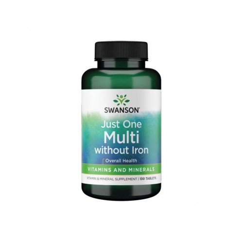 SWANSON JUST ONE MULTI - WITHOUT IRON / СУОНСЪН МУЛТИВИТАМИНИ БЕЗ ЖЕЛЯЗО КАПС. Х 130