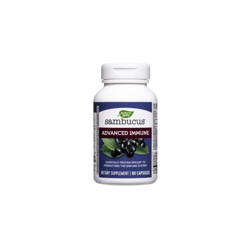 NATURE'S WAY SAMBUCUS ADVANCED IMMUNE / САМБУКУС С ЧЕРЕН БЪЗ, КВЕРЦЕТИН, ВИТАМИНИ И ПОСТБИОТИЦИ КАПС. Х80 NATURE'S WAY SAMBUCUS ADVANCED IMMUNE / САМБУКУС С ЧЕРЕН БЪЗ, КВЕРЦЕТИН, ВИТАМИНИ И ПОСТБИОТИЦИ КАПС. Х80
