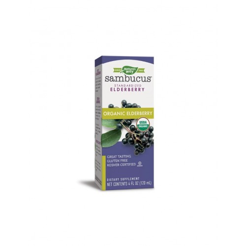 NATURE'S WAY SAMBUCUS ORGANIC ELDERBERRY / САМБУКУС ОРГАНИК СИРОП С ЧЕРЕН БЪЗ 120МЛ NATURE'S WAY SAMBUCUS ORGANIC ELDERBERRY / САМБУКУС ОРГАНИК СИРОП С ЧЕРЕН БЪЗ 120МЛ