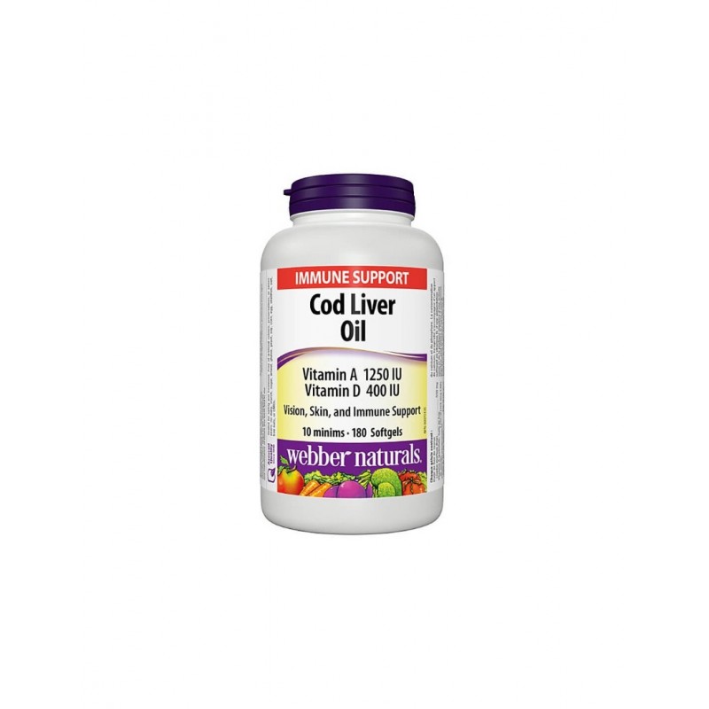 WEBBER NATURALS SUPER COD LIVER OIL / ЧЕРЕН ДРОБ НА ТРЕСКА МАСЛО  КАПС. Х 180