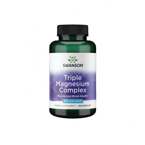 SWANSON TRIPLE MAGNESIUM COMPLEX / СУОНСЪН ТРОЕН МАГНЕЗИЕВ КОМПЛЕКС 400 МГ КАПС. Х 100 SWANSON TRIPLE MAGNESIUM COMPLEX / СУОНСЪН ТРОЕН МАГНЕЗИЕВ КОМПЛЕКС 400 МГ КАПС. Х 100