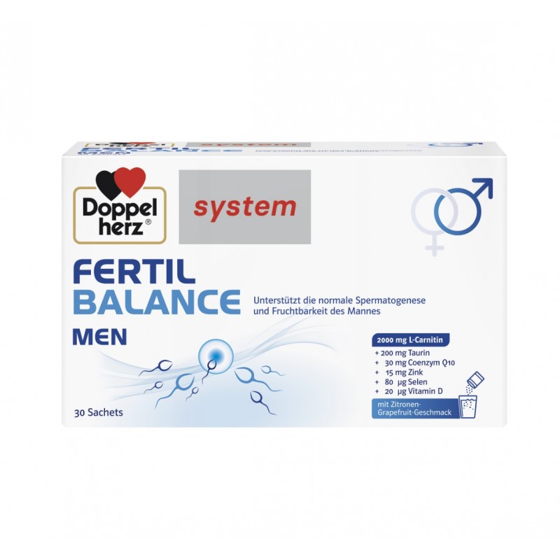 QUEISSER PHARMA DOPPELHERZ SYSTEM FERTIL FOR MEN / ДОПЕЛХЕРЦ СИСТЕМ ФЕРТИЛ БАЛАНС ЗА МЪЖЕ САШЕТА X 30