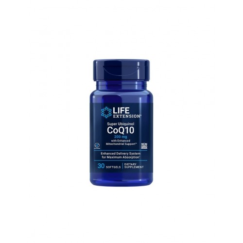 LIFE EXTENSION / SUPER UBIQUINOL COQ10 WITH ENHANCED MITOCHONDRIAL SUPPORT / КОЕНЗИМ Q10 (УБИКВНОЛ) ЕНЕРГИЯ, СЪРДЕЧНА ФУНКЦИЯ 200МГ СОФТГЕЛ КАПС. X30 LIFE EXTENSION / SUPER UBIQUINOL COQ10 WITH ENHANCED MITOCHONDRIAL SUPPORT / КОЕНЗИМ Q10 (УБИКВНОЛ) ЕНЕРГИЯ, СЪРДЕЧНА ФУНКЦИЯ 200МГ СОФТГЕЛ КАПС. X30
