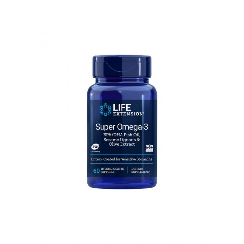 LIFE EXTENSION / OMEGA-3 SESAME LIGNANS AND OLIVE EXTRACT / СУПЕР ОМЕГА-3 (С ЛИГНАН ОТ СУСАМ И ЕКСТРАКТ ОТ МАСЛИНА) СТОМАШНО УСТОЙЧИВИ СОФТГЕЛ КАПС. X60