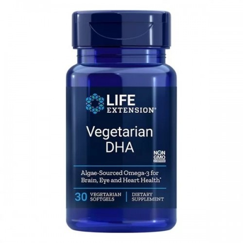 LIFE EXTENSION / VEGETARIAN DHA / РАСТИТЕЛНА DHA 200МГ СОФТГЕЛ КАПС. X30