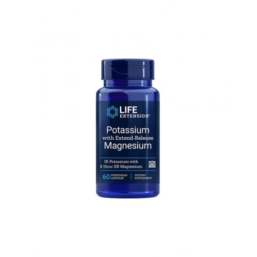 LIFE EXTENSION / POTASSIUM WITH EXTEND-RELEASE MAGNESIUM / КАЛИЙ И МАГНЕЗИЙ С УДЪЛЖЕНО ОСВОБОЖДАВАНЕ КАПС. X60