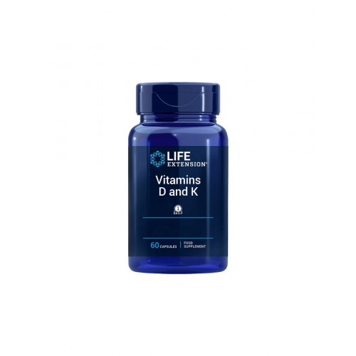 LIFE EXTENSION / VITAMIN K+D / ВИТАМИН К + ВИТАМИН D3 КАПС. X60