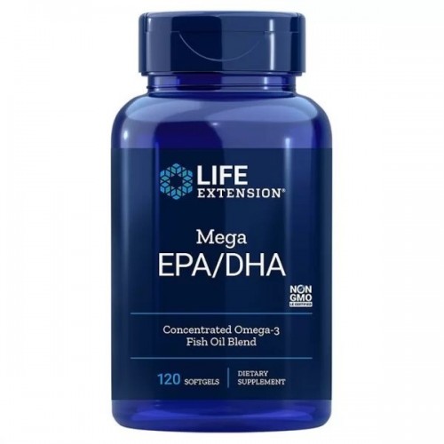 LIFE EXTENSION / MEGA EPA-DHA / ОМЕГА-3 ОТ РИБЕНО МАСЛО СОФТГЕЛ КАПС. X120