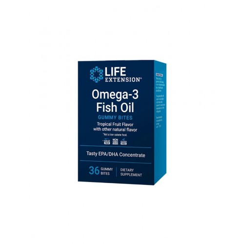 LIFE EXTENSION / OMEGA-3 FISH OIL GUMMY BITES / ОМЕГА-3 ГЪМИ 750МГ (EPA 300 mg DHA 225 mg) ЖЕЛИРАНИ ТАБЛ. X36