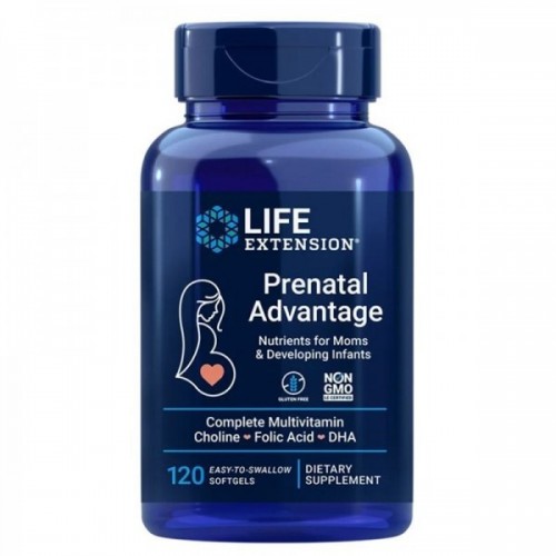 LIFE EXTENSION / PRENATAL ADVANTAGE / МУЛТИВИТАМИНИ ЗА БРЕМЕННИ И КЪРМАЧКИ СОФТГЕЛ КАПС. X120