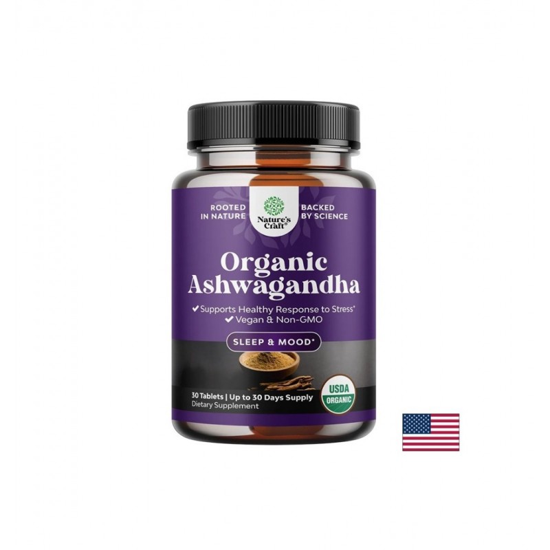 NATURE'S CRAFT ASHWAGANDHA ORGANIC / АШВАГАНДА С ЧЕРЕН ПИПЕР НЕРВНА СИСТЕМА И УСТОЙЧИВОСТ НА СТРЕС ТАБЛ. X 30 NATURE'S CRAFT ASHWAGANDHA ORGANIC / АШВАГАНДА С ЧЕРЕН ПИПЕР НЕРВНА СИСТЕМА И УСТОЙЧИВОСТ НА СТРЕС ТАБЛ. X 30