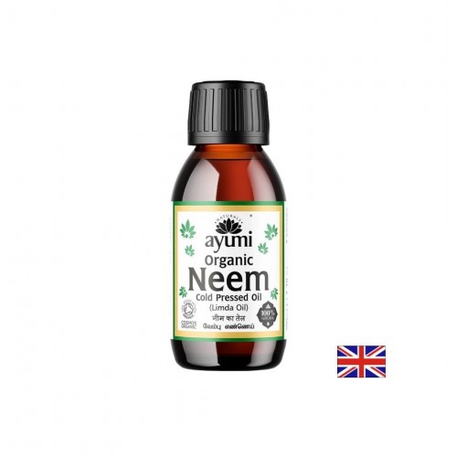 AYUMI ORGANIC NEEM OIL / БИО МАСЛО ОТ НИЙМ ПРЕЧИСТВАЩА ГРИЖА ЗА КОЖАТА И СКАЛПА 100% СТУДЕНО ПРЕСОВАНО 100 МЛ