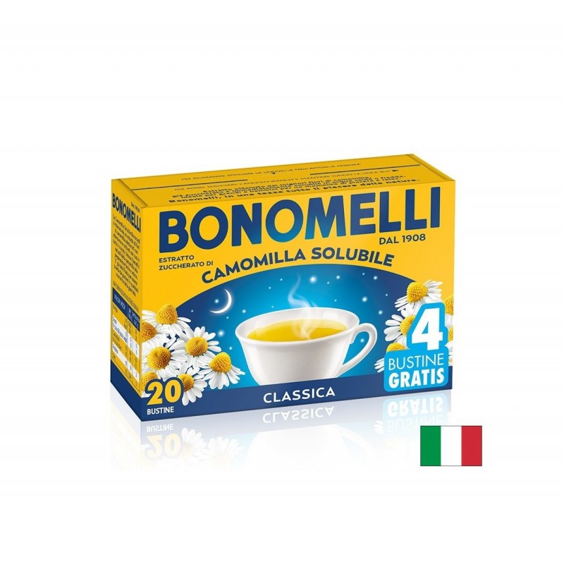 BONOMELLI INSTANT CHAMOMILE / ЧАЙ ОТ ЛАЙКА НЕЖНО УСПОКОЯВАНЕ 20 + 4 РАЗТВОРИМИ ПАКЕТЧЕТА