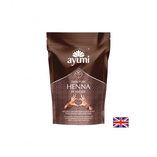 AYUMI PURE HENNA POWDER / ЧИСТА КЪНА НА ПРАХ НАТУРАЛЕН ЦВЯТ ЗА КОСА И БОДИ АРТ 200 ГР