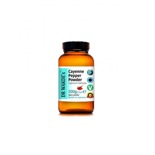 DR. WAKDE'S CAYENNE PAPPER POWDER / ЛЮТ ЧЕРВЕН ПИПЕР (КАЙЕН) НА ПРАХ 100ГР DR. WAKDE'S CAYENNE PAPPER POWDER / ЛЮТ ЧЕРВЕН ПИПЕР (КАЙЕН) НА ПРАХ 100ГР
