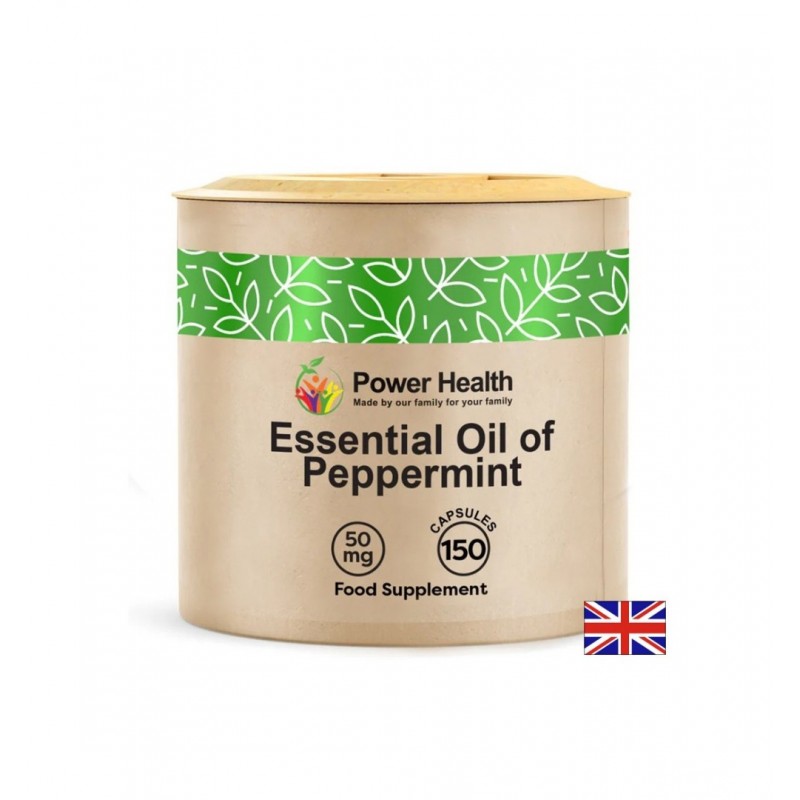 POWER HEALTH ESSENTIAL OIL OF PEPPERMINT / ЕТЕРИЧНО МАСЛО ОТ МЕНТА ЗА СТОМАШЕН КОМФОРТ И ДОБРО ХРАНОСМИЛАНЕ КАПС. Х 150