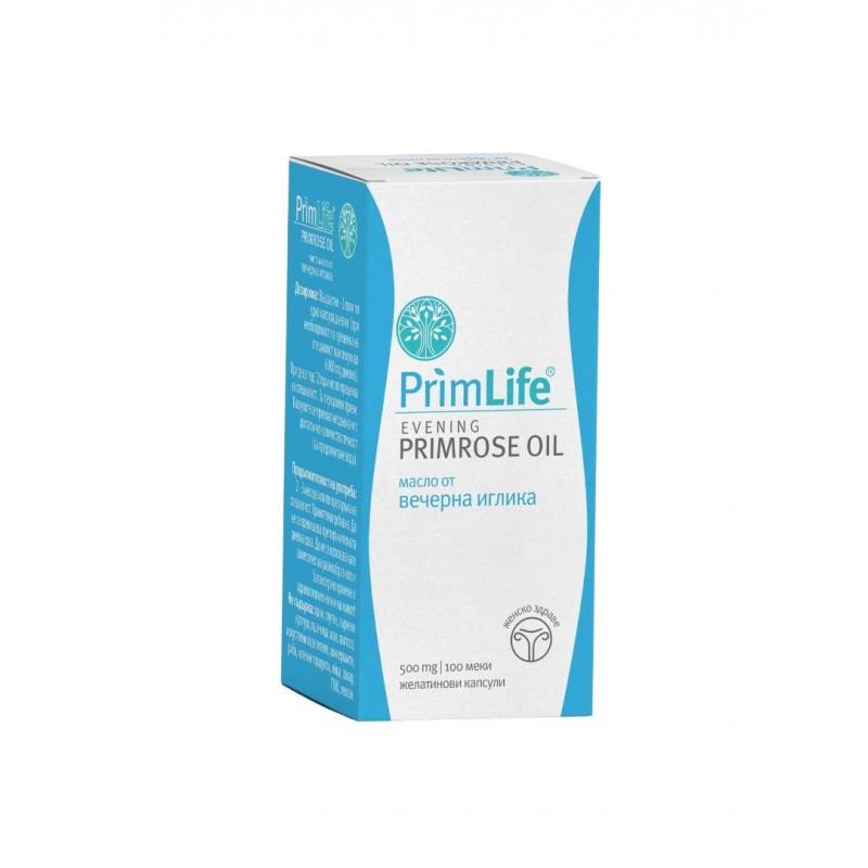 PRIMLIFE EVENING PRIMROSE OIL ПРИМЛАЙФ МАСЛО ОТ ВЕЧЕРНА ИГЛИКА КАПС.500МГ Х 100 PRIMLIFE EVENING PRIMROSE OIL ПРИМЛАЙФ МАСЛО ОТ ВЕЧЕРНА ИГЛИКА КАПС.500МГ Х 100