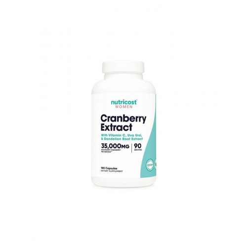NUTRICOST CRANBERRY EXTRACT + VITAMIN C, UVA URSI, DANDELION ROOT / ФОРМУЛА ЗА ЖЕНИ С ЧЕРВЕНА БОРОВИНКА, ГЛУХАРЧЕ, МЕЧО ГРОЗДЕ И ВИТ. C КАПС. Х180