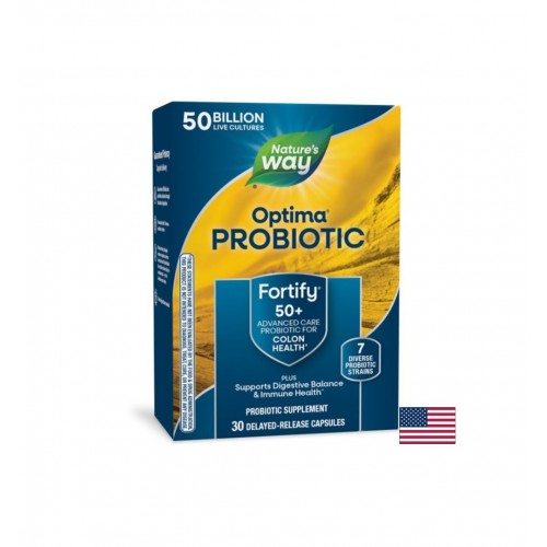 NATURE'S WAY OPTIMA PROBIOTIC FORTIFY OPTIMA AGE 50+ / ФОРТИФАЙ ОПТИМА 50+ – 50 МЛРД. АКТИВНИ ПРОБИОТИЦИ 7 ЩАМА ЗА ХОРА НАД 50 Г. V КАПС. X 30 NATURE'S WAY OPTIMA PROBIOTIC FORTIFY OPTIMA AGE 50+ / ФОРТИФАЙ ОПТИМА 50+ – 50 МЛРД. АКТИВНИ ПРОБИОТИЦИ 7 ЩАМА ЗА ХОРА НАД 50 Г. V КАПС. X 30