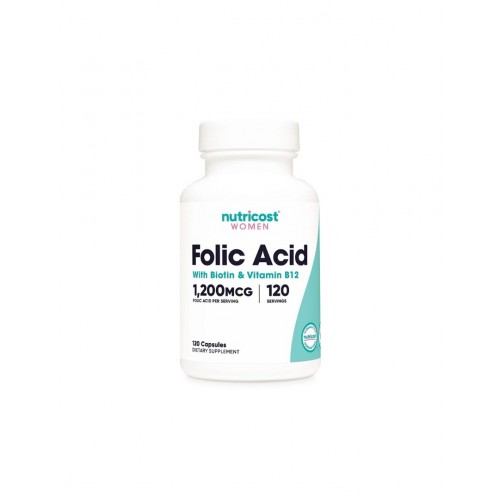 NUTRICOST FOLIC ACID + BIOTIN AND VITAMIN B12 / ФОЛИЕВА КИСЕЛИНА + БИОТИН + ВИТАМИН B12 КАПС. Х120 NUTRICOST FOLIC ACID + BIOTIN AND VITAMIN B12 / ФОЛИЕВА КИСЕЛИНА + БИОТИН + ВИТАМИН B12 КАПС. Х120
