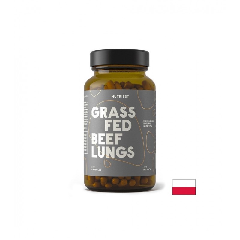 NUTRIEST GRASS FED BEEF LUNGS / ГОВЕЖДИ БЯЛ ДРОБ + ЧЕРЕН ДРОБ ИМУННА, НЕРВНА И СЪРДЕЧНО-СЪДОВА ФУНКЦИЯ 400 МГ КАПС. X 240 NUTRIEST GRASS FED BEEF LUNGS / ГОВЕЖДИ БЯЛ ДРОБ + ЧЕРЕН ДРОБ ИМУННА, НЕРВНА И СЪРДЕЧНО-СЪДОВА ФУНКЦИЯ 400 МГ КАПС. X 240