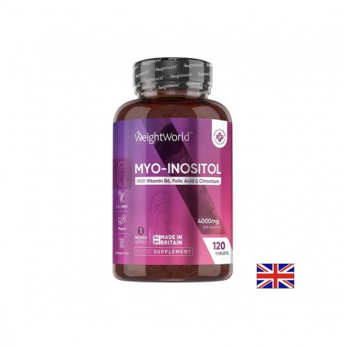 WEIGHT WOLRD MYO-INOSITOL / ХОРМОНАЛЕН ДИСБАЛАНС И РЕПРОДУКТИВНО ЗДРАВЕ МИО-ИНОЗИТОЛ С ФОЛИЕВА КИСЕЛИНА, ВИТАМИН В6 И ХРОМ ТАБЛ. X 120