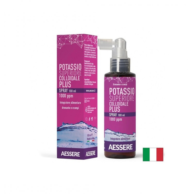 AESSERE POTASSIO SUPERIORE COLLOIDALE / КОЛОИДЕН КАЛИЙ 1000 PPM ЕЛЕКТРОЛИТЕН БАЛАНС И МУСКУЛНА ФУНКЦИЯ ~33 ДОЗИ, 100 МЛ СПРЕЙ AESSERE POTASSIO SUPERIORE COLLOIDALE / КОЛОИДЕН КАЛИЙ 1000 PPM ЕЛЕКТРОЛИТЕН БАЛАНС И МУСКУЛНА ФУНКЦИЯ ~33 ДОЗИ, 100 МЛ СПРЕЙ