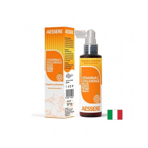 AESSERE VITAMINA C COLLOIDALE PLUS SPRAY / КОЛОИДЕН ВИТАМИН C 1000 PPM ИМУННА ЗАЩИТА И НАМАЛЯВАНЕ НА УМОРАТА ~33 ДОЗИ 100 МЛ СПРЕЙ