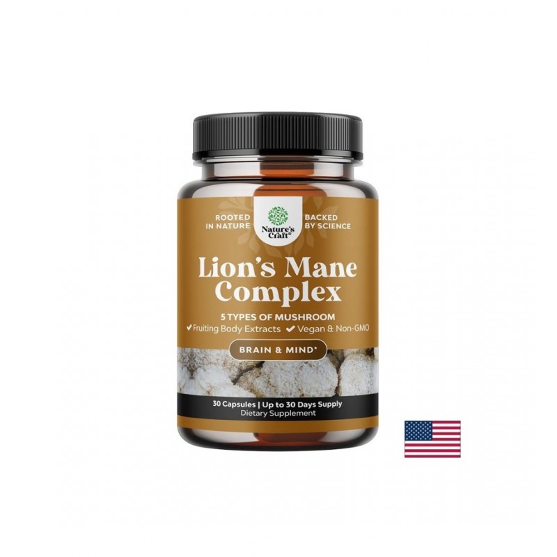 NATURE'S CRAFT LION'S MANE COMPLEX / КОМПЛЕКС ОТ МЕДИЦИНСКИ ГЪБИ ИМУНИТЕТ И ФОКУС КАПС. X 30 NATURE'S CRAFT LION'S MANE COMPLEX / КОМПЛЕКС ОТ МЕДИЦИНСКИ ГЪБИ ИМУНИТЕТ И ФОКУС КАПС. X 30