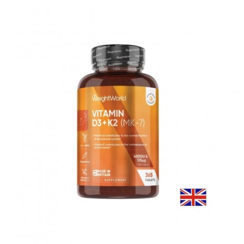 WEIGHT WOLRD / VITAMIN D3 4000 IU + K2 100ΜG / ВИТАМИН D3 4000 IU + K2 100МГ ТАБЛ. Х 365
