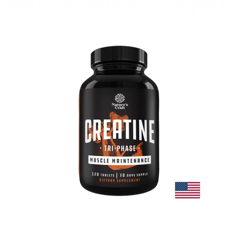 NATURE'S CRAFT CREATINE TRI-PHASE / КРЕАТИН ТРИО СИЛА И МУСКУЛНА ИЗДРЪЖЛИВОСТ ТАБЛ. X 120 NATURE'S CRAFT CREATINE TRI-PHASE / КРЕАТИН ТРИО СИЛА И МУСКУЛНА ИЗДРЪЖЛИВОСТ ТАБЛ. X 120