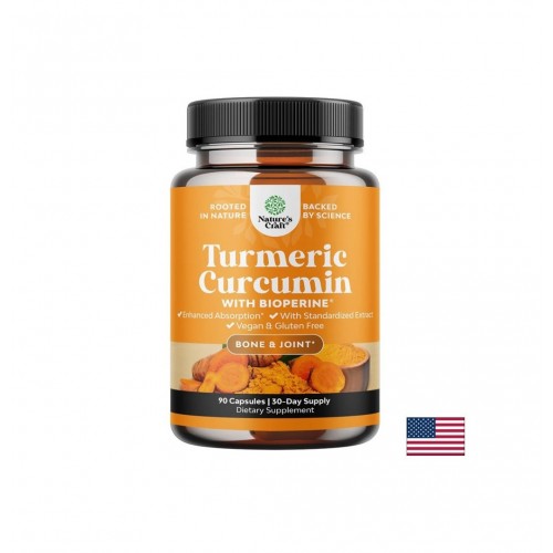 NATURE'S CRAFT TURMERIC CURCUMIN WITH BIOPERINE / КУРКУМА С БИОПЕРИН СТАВЕН КОМФОРТ И ПОДВИЖНОСТ КАПС. X 90