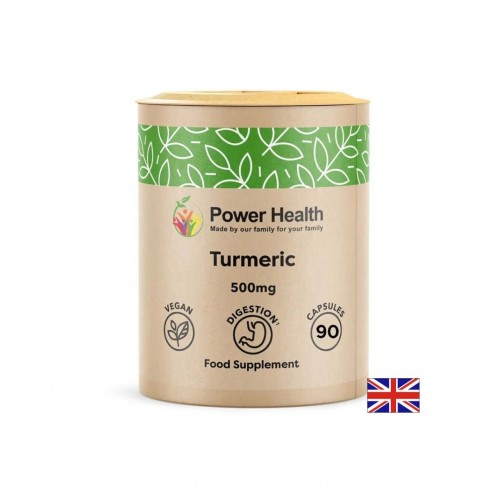 POWER HEALTH TURMERIC / КУРКУМА ЗА ЗДРАВИ СТАВИ И ХРАНОСМИЛАТЕЛЕН КОМФОРТ 500 МГ КАПС. Х 90