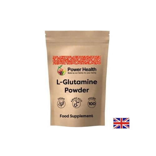 POWER HEALTH L-GLUTAMINE POWDER / Л-ГЛУТАМИН МУСКУЛНО ВЪЗСТАНОВЯВАНЕ И ИМУННА ПОДКРЕПА 5000 МГ ПРАХ 100 ГР