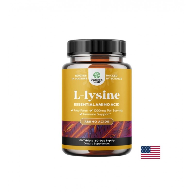 NATURE'S CRAFT L-LYSINE / Л-ЛИЗИН ИМУННА ПОДКРЕПА И ВЪЗСТАНОВЯВАНЕ 500 МГ ТАБЛ. X 100