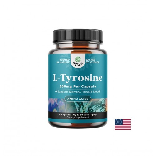 NATURE'S CRAFT L-TYROSINE / Л-ТИРОЗИН – ПАМЕТ, ФОКУС И УСТОЙЧИВОСТ НА СТРЕС, 500 МГ КАПС. X 60