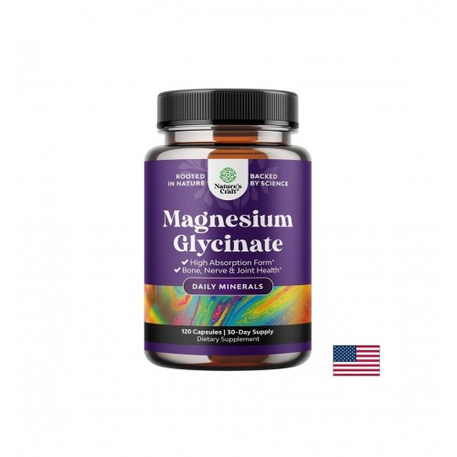 NATURE'S CRAFT MAGNESIUM GLYCINATE / МАГНЕЗИЙ (БИСГЛИЦИНАТ) МУСКУЛИ, НЕРВНА СИСТЕМА И СЪН 125 МГ КАПС. X 120