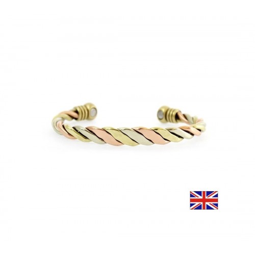POWER HEALTH MAGNETIC BRACELET TRI-COLOUR TORQUE MEDIUM / МАГНИТНА МЕДНА ГРИВНА БАЛАНС И ЖИЗНЕНОСТ (РАЗМЕР M) 1 БР