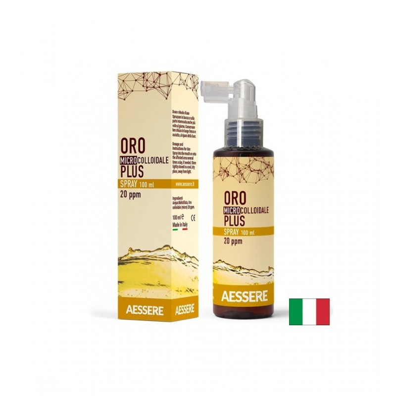 AESSERE ORO MICROCOLLOIDALE / МИКРОКОЛОИДНО ЗЛАТО 20 PPM УСПОКОЯВАЩ СПРЕЙ ЗА КОЖА 100 МЛ AESSERE ORO MICROCOLLOIDALE / МИКРОКОЛОИДНО ЗЛАТО 20 PPM УСПОКОЯВАЩ СПРЕЙ ЗА КОЖА 100 МЛ