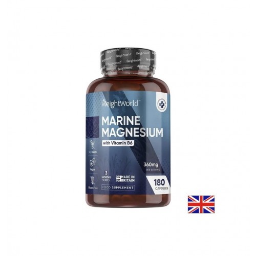 WEIGHT WOLRD MARINE MAGNESIUM WITH VITAMIN B6 / МОРСКИ МАГНЕЗИЙ 180 МГ + ВИТАМИН B6 МУСКУЛНА ФУНКЦИЯ КАПС. X 180 WEIGHT WOLRD MARINE MAGNESIUM WITH VITAMIN B6 / МОРСКИ МАГНЕЗИЙ 180 МГ + ВИТАМИН B6 МУСКУЛНА ФУНКЦИЯ КАПС. X 180