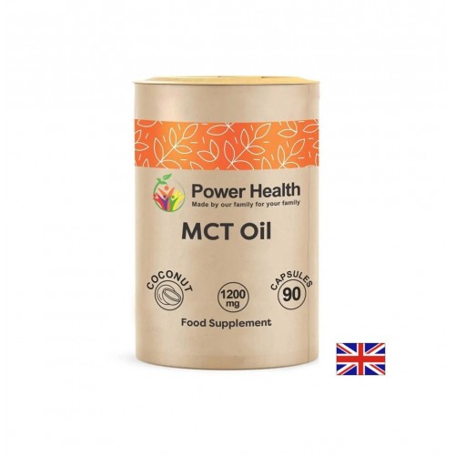 POWER HEALTH MCT OIL / МАСЛО (ОТ КОКОС) ЕНЕРГИЯ И ГОРЕНЕ НА МАЗНИНИ 1200 МГ КАПС. Х 90