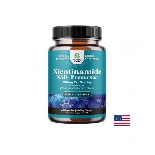 NATURE'S CRAFT NICOTINAMIDE / НИКОТИНАМИД (NAD+ ПРЕКУРСОР) КЛЕТЪЧНА ЕНЕРГИЯ И ФОКУС 500 МГ КАПС. X 60