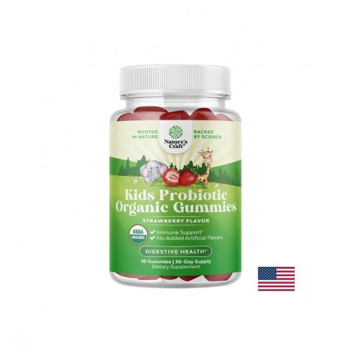 NATURE'S CRAFT KIDS PROBIOTIC ORGANIC GUMMIES / ПРОБИОТИК ЗА ДЕЦА ХРАНОСМИЛАНЕ И ИМУНИТЕТ, 2,5 МЛРД. АКТИВНИ ПРОБИОТИЦИ ЖЕЛИРАНИ ТАБЛ. X 30
