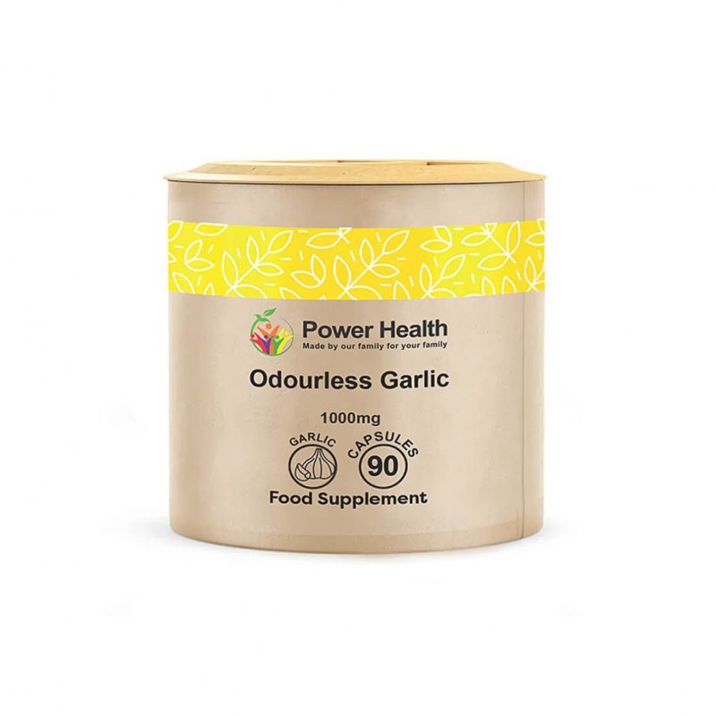 POWER HEALTH ODOURIESS GARLIC / СЪРДЕЧНО ЗДРАВЕ И ИМУНИТЕТ ЧЕСЪН (БЕЗ МИРИС) 2000 МГ КАПС. Х 90