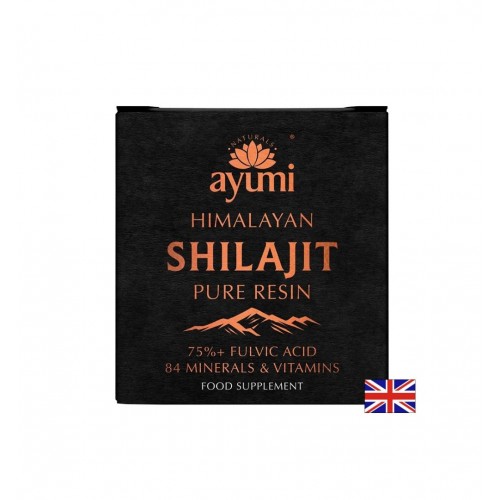 AYUMI SHILAJIT HIMALAYAN / ШИЛАЖИТ (ХИМАЛАЙСКИ) ЕНЕРГИЯ, ИМУННА ЗАЩИТА И ХРАНОСМИЛАТЕЛЕН БАЛАНС 600 МГ 30 ГР СМОЛА