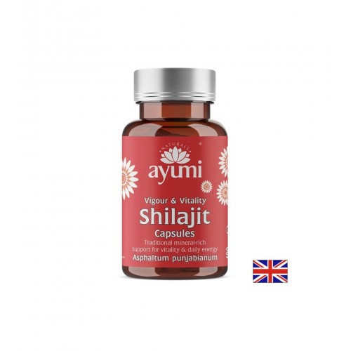 AYUMI SHILAJIT HIMALAYAN / ШИЛАЖИТ (ХИМАЛАЙСКИ) ЕНЕРГИЯ, ИЗДРЪЖЛИВОСТ И МЕТАБОЛИТНА ПОДКРЕПА 400 МГ КАПС. X 60