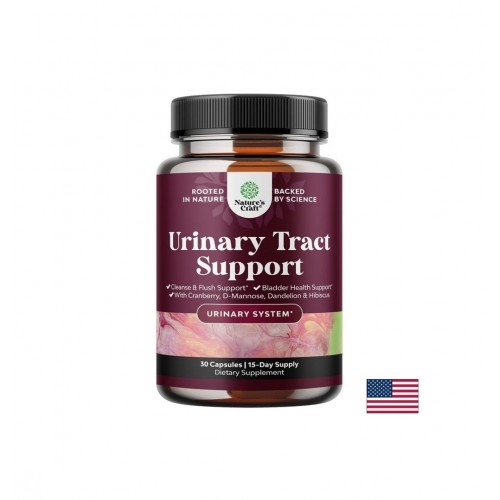 NATURE'S CRAFT URINARY TRACT SUPPORT / УРИНАРИ СЪПОРТ Д-МАНОЗА 500 МГ + ЧЕРВЕНА БОРОВИНКА 75 МГ ЗДРАВЕ НА ПИКОЧНИТЕ ПЪТИЩА ВЕГАН КАПС. X 30