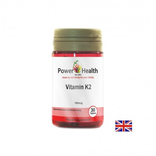 POWER HEALTH VITAMIN K2 / ВИТАМИН K2 (МК-7) - КОСТНА ПЛЪТНОСТ И СЪРДЕЧНОСЪДОВО ЗДРАВЕ 100 МГ ТАБЛ. Х 30 POWER HEALTH VITAMIN K2 / ВИТАМИН K2 (МК-7) - КОСТНА ПЛЪТНОСТ И СЪРДЕЧНОСЪДОВО ЗДРАВЕ 100 МГ ТАБЛ. Х 30