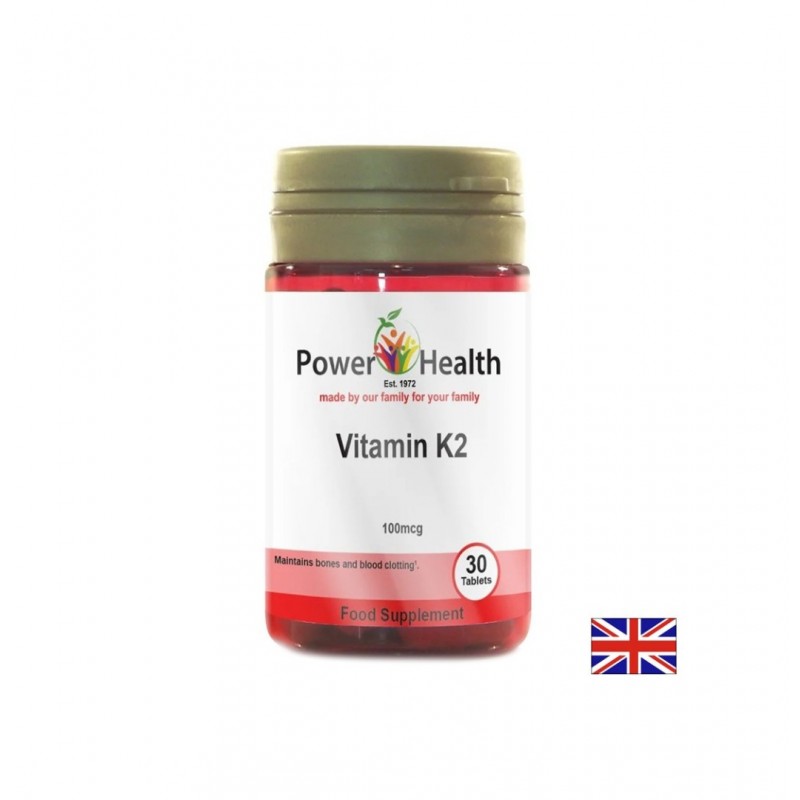 POWER HEALTH VITAMIN K2 / ВИТАМИН K2 (МК-7) - КОСТНА ПЛЪТНОСТ И СЪРДЕЧНОСЪДОВО ЗДРАВЕ 100 МГ ТАБЛ. Х 30