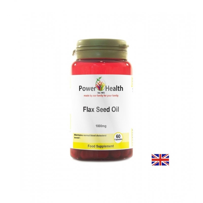 POWER HEALTH ORGANIC FLAX SEED OIL / ЛЕНЕНО МАСЛО ЗА СЪРЦЕТО, КОЖАТА И КОСАТА 1000 МГ КАПС. Х 60
